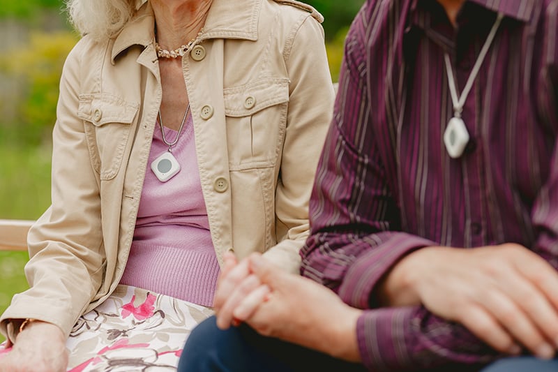 Couple holding hands