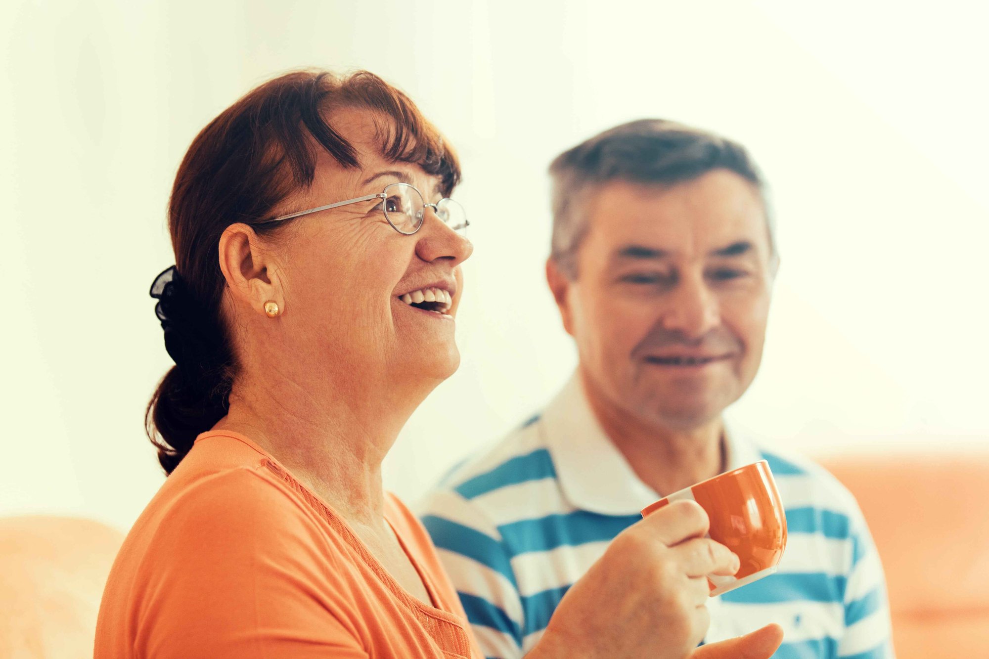 Woman having a cup of tea